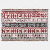 Red and Black Winter Fair Isle Pattern Deken (Voorkant)