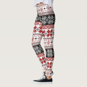 Red and Black Winter Fair Isle Pattern Leggings (Links)