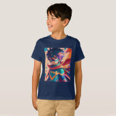 Red and Blue Anime Superhero Boy T-shirt (Voorkant volledig)