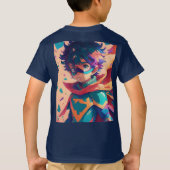 Red and Blue Anime Superhero Boy T-shirt (Achterkant)