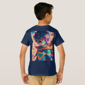 Red and Blue Anime Superhero Boy T-shirt (Achterkant volledig)