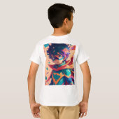 Red and Blue Anime Superhero Boy T-shirt (Achterkant volledig)