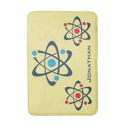 Red and Blue atoms Science Design Bath Mat (Voorkant Verticaal)