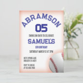 Red and Blue Baseball Birthday Kaart (Staand voorkant)