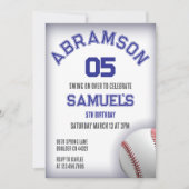 Red and Blue Baseball Birthday Kaart (Voorkant)