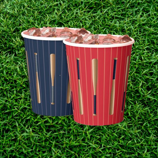 Red and Blue Baseball Birthday Papieren Bekers