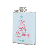 Red and Blue Eat Drink and Be Merry Heupfles (Links)