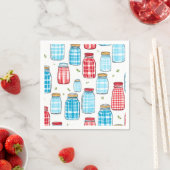 Red and Blue Gingham Mason Jar Pattern Servet (Insitu)