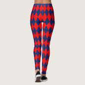 Red and Blue Harlequin Checkered Design Leggings (Achterkant)