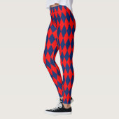 Red and Blue Harlequin Checkered Design Leggings (Links)