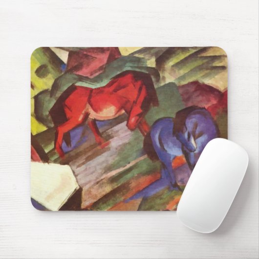 Red and Blue Horses Mousepad Muismat (Met muis)