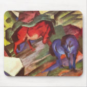 Red and Blue Horses Mousepad Muismat (Voorkant)