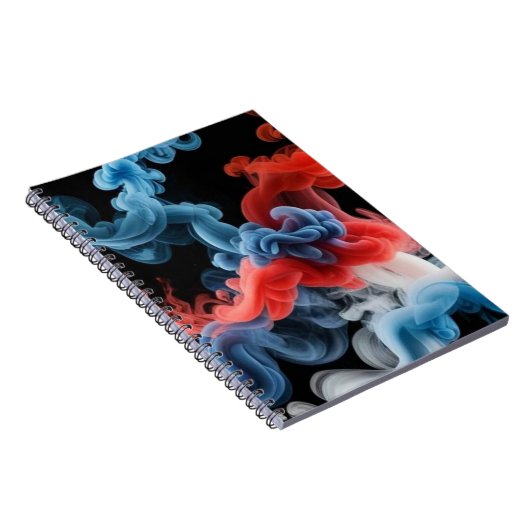 Red and Blue Ink Cloud Abstract Notebook Notitieboek (Rechterzijde)