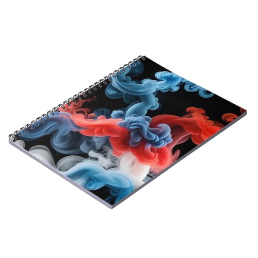 Red and Blue Ink Cloud Abstract Notebook Notitieboek (Linkerzijde)
