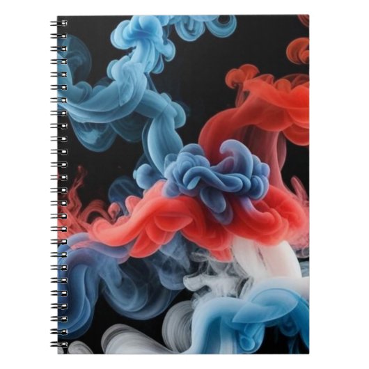 Red and Blue Ink Cloud Abstract Notebook Notitieboek (Voorkant)