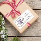Red and Blue Merry Tex-Mas Y'all Gift Label Sticke
