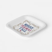 Red and Blue Merry Tex-Mas Y'all Papieren Bordje (Gebogen)