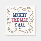 Red and Blue Merry Tex-Mas Y'all Servet (Voorkant)