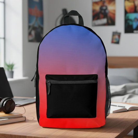 Red and Blue Ombre Backpack - Unique and Modern  Bedrukte Rugzak
