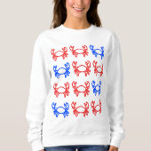 Red and Blue Outline Crab Design Trui (Voorkant)