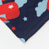 Red and Blue Planes and Clouds Kids Monogram Fleece Deken (Hoek)
