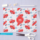 Red and Blue Planes and Clouds Kids Monogram Tissuepapier (Craft)
