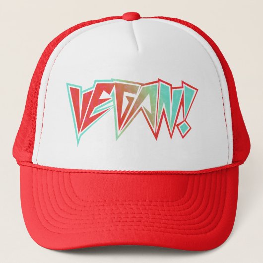 Red and Blue Rocker Vegan uit 1980 Trucker Pet (Voorkant)