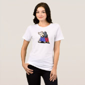 Red And Blue Scottie Duo Tri-Blend Shirt (Voorkant volledig)