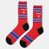 Red and Blue Sport Jersey - Name Number Socks Sokken (Links)