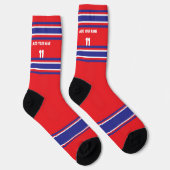 Red and Blue Sport Jersey - Name Number Socks Sokken (Rechts)