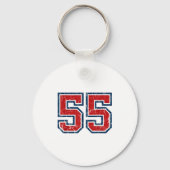 Red And Blue Srts Number 55 Jersey Uniform Player  Sleutelhanger (Voorkant)