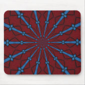 Red and Blue Stained Glass Radial Mousepad Muismat (Voorkant)