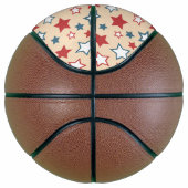 Red and Blue Stars, 4th of July, Beige Background Basketbal (Rechts)