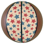 Red and Blue Stars, 4th of July, Beige Background Basketbal (Verticaal)