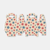 Red and Blue Stars, 4th of July, Beige Background Bedankdoosjes (Uitgevouwen)