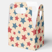 Red and Blue Stars, 4th of July, Beige Background Bedankdoosjes (Geopend)