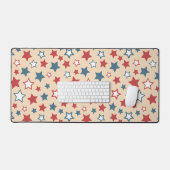 Red and Blue Stars, 4th of July, Beige Background Bureaumat (Keyboard & Muis)