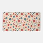Red and Blue Stars, 4th of July, Beige Background Bureaumat (Voorkant)
