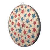 Red and Blue Stars, 4th of July, Beige Background Dartbord (Voorkant Rechts)