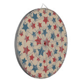 Red and Blue Stars, 4th of July, Beige Background Dartbord (Voorkant Links)