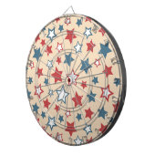 Red and Blue Stars, 4th of July, Beige Background Dartbord (Voorkant Rechts)