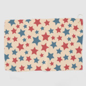 Red and Blue Stars, 4th of July, Beige Background Golfhanddoek (Horizontaal)