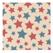 Red and Blue Stars, 4th of July, Beige Background Kubus (Rechts)
