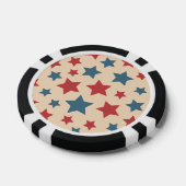 Red and Blue Stars, 4th of July, Beige Background Poker Chips (Enkel)