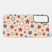 Red and Blue Stars, 4th of July, Beige Background Samsung Galaxy Hoesje (Achterkant horizontaal)