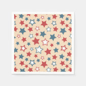 Red and Blue Stars, 4th of July, Beige Background Servet (Voorkant)
