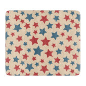 Red and Blue Stars, 4th of July, Beige Background Snijplank (Voorkant)