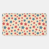 Red and Blue Stars, 4th of July, Beige Background Spandoek (Horizontaal)