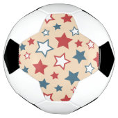 Red and Blue Stars, 4th of July, Beige Background Voetbal (Gedraaid)