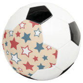 Red and Blue Stars, 4th of July, Beige Background Voetbal (Drie kwart)